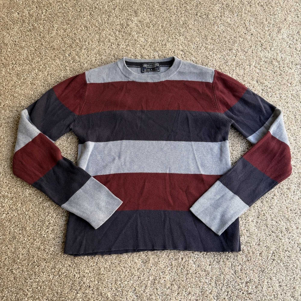 American Eagle Outfitters Sweater Womens Small Multicolor Striped Knit Pullover